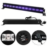 12Pcs UV Line Light เครื่องซักผ้าฝาผนังฮาโลวีนน้ำท่วมเรืองแสงฉายแสง EU Plug