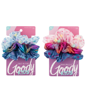 Goody โบว์รัดผมสีสันสดใส ที่มีพร้อม 3 ลวดลาย โทนสีฟ้าและสีชมพู KIDS NOSTALGIA  BLUE/PINK SCRUNCHIES 3CT