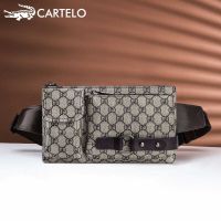 ❅♙ Cartelo crocodile chest bag mens new fashion all-match shoulder Messenger bag trendy multifunctional leather small cross bag women