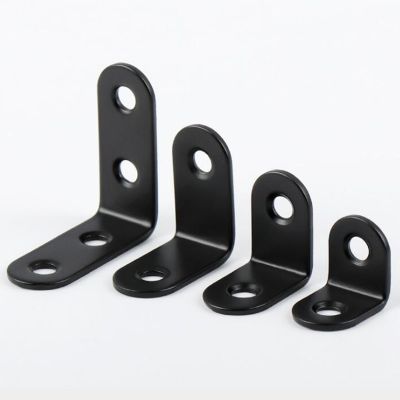 ▲✢▽ 10pcs Stainless Steel Corner Brace Black Right Angle Shelf Bracket for Table Shelves with Screws