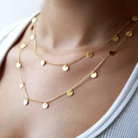 Long Bohemia Trendy Women Jewelry Statement Necklace Personality Long Sequins Pendant Maxi Collar Chain