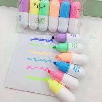 18ชิ้นมินิน่ารัก6สีปากกาเน้นข้อความปากกามาร์กเกอร์ Kawaii เครื่องเขียนเขียนนักเรียนสำนักงานอุปกรณ์การเรียนเด็กสีปากกา