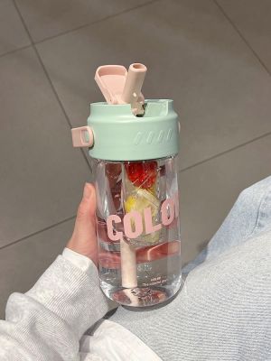 High-end Original Water Cup Girls Straw Cup with Tea Leaker 2023 New Plastic Cute Coffee Cup Large Capacity Internet Celebrity Summer Cup