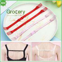 GROCERY LIFE หญิง มองไม่เห็น ยืดหยุ่น ถอดออกได้ เข็มขัดหัวเข็มขัด สองไหล่ Bra Back Hasp คลิป Anti Slip Bra Strap