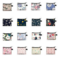 Floral Print Small Cosmetic Bag Girl Women Sanitary Napkin Storage Organizer Bag Coin Card Money Eearphone Lipstick Holder Pouch