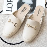 Single shoes womens flat bottom 2021 new one-pedal spring shoes all-match loafers summer peas shoes