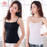 COD SDGREYRTYT Summer Ultra-thin Breathable Long Tank Top/ Soft Comfortable Cotton Stretch Undershirts with Spaghetti Strap