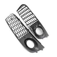 Honeycomb Mesh Fog Light Trim Frame Fog Lamp Grille Parts for Audi A4 B8 RS4 2009-2012 Glossy Black 8KD807682 8KD807681