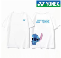 เสื้อผ้าเทนนิสพิมพ์ลายการ์ตูน Yonex 2023ฤดูร้อนใหม่กีฬาสำหรับทั้งหญิงและชายฝึกซ้อมกีฬาแข่งขันแห้งเร็วซึมซับเหงื่อระบายอากาศได้ดี