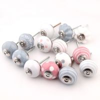 Nordic Simplicity Ceramic Handles Drawer Knobs Cupboard Door Handles Single Hole Cute Top Cabinet Pulls Knob for Furniture Door Hardware Locks