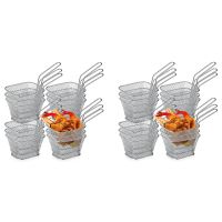 2X Fry Basket French Fry Holder Chip Mini Basket Food Baskets for Serving Reusable Fries Holder Deep Fryer for Home