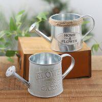 Retro Small Iron Watering Can Home Garden Ornaments Creative Home Decoration Iron Bucket Pots for Flowers