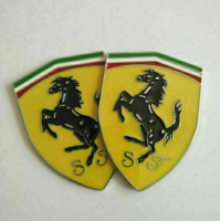 เพจโลโก้ งานอลูมิเนียม เฟอร์รารี่ ราคา 2 ชิ้น  2ps Emblem Side Badge Sticker Decal Fender Hood Trunk Fit for Ferrari