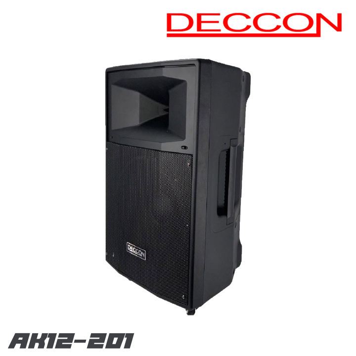 deccon-ak12-201-ตู้ลำโพงอเนกประสงค์-12-นิ้ว-พร้อมไมค์ลอย-2-ตัว-กำลังขับ-450-w-มีบูลทูธ-usb-mp3-fm-มีรีโมท-สามารถบันทึกเสียงได้-รับประกันสินค้า-1-ปี