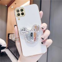 {Taoyitao เคส} กระจกแวววาวเคลือบเคสสำหรับหัวเหว่ย Nova 7i 9Z 9 SE 8i 5T 8 7 6 5 10 Pro Y70 Y90 Plus ที่ยึดหมี Y61นิ่มฝาครอบป้องกันการหล่น