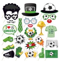 25pcs Soccer Sports Photobooth Props Soccer Shooting Party Theme Birthday Photo Props Supplies Boys
