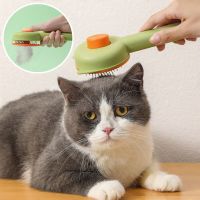 Cat Comb Stainless Steel Cat Brush Massage Cats Hair Comb One-button Pet Hair Remover Pet Grooming Cleaning Tools Pets Supplies Brushes  Combs