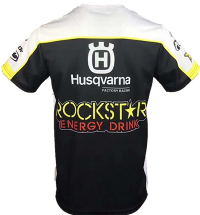 husqvarna-rockstar-เครื่องดื่มให้พลังงานแข่ง-pro-วิบากแขนสั้นย์จักรยานย์-moto-แข่งเสื้อขี่เสื้อจักรยานจักรยานแข่งเสื้อยืด-quickdry-moto-ย์ขี่เครื่องแต่งกาย