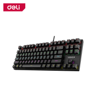 Deli คีย์บอร์ดเล่นเกม คีย์บอร์ดเกมมิ่ง คีย์บอร์ด มีให้เลือก 4 สี ระบบไฟ 5 โหมด Blue switch