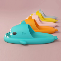 Summer Lovely Shark Shape Women Slippers Cartoon Couples Slides Beach Sandals Non-slip Soft EVA House Bath Girls Slippers