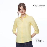 Guy Laroche Light Linen Shirt Color royal yellow เสื้อเชิ้ตหญิง เสื้อผ้าผญสวยๆ เสื้อแฟชั่น เสื้อแฟชั่นผญ (GXJ5YE)