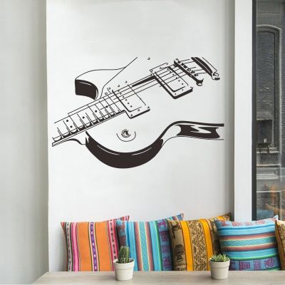 Creative Large Size Music Guitar Wall Sticker Music Room Bedroom Decoration Mural Art Decals Wallpaper Individuality Stickers
