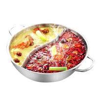 Stainless Steel Pot Hotpot Induction Cooker Gas Stove Compatible Pot Home Kitchen Cookware Soup Cooking Pot Twin Divided Hot Pot