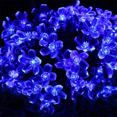 Solar Flower String Lights Outdoor Waterproof Cherry Blossom String Light 8 Modes Solar Fairy Light for Patio Garden Party Decor