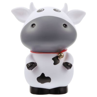 ✉✚♕ jiozpdn055186 Desenhos animados Vaca Dinheiro Pote Recipiente Tabletop Adorno Vinil Saving Conjunto de Presentes da Criança