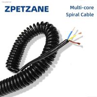 ▲✠ Black Wire Spring Spiral Cable 2 Cores 3/4/6/8 Multi Core Pins 0.2mm0.5mm1.5mm Power Cord Can Extend The Tensile Wires