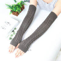 2021Women Gloves Hand Warmer Winter Gloves Knitting Long Warm Arm Sleeves Warm Mittens Fingerless Female Acrylic Glove G006