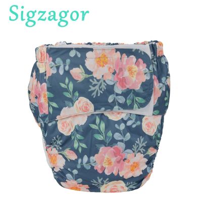 [Sigzagor]XL Adult Cloth Diaper Nappy Urinary Incontinence Pocket Reusable Hook Loop ABDL Age Play 68 to 128 cm 26.7in to 50.4in