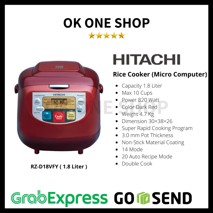 Hitachi Rice Cooker RZD18VFY Lazada Indonesia