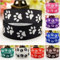 【hot】！ 7/8 22mm1  25mm1-1/2  38mm3  75mm Dog paw Cartoon printed Grosgrain party decoration 10 Yards