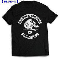 Burgers Mc Funny Motorbike Biker Motorcycle Skull Retro Rock Full-Figured Tee 100% Cotton Sportswear Mens T-Shirt Plus Size Christmas Gift