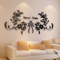 1PCS 3D Peony Flowers Wall Sticker Vintage Peony Watercolor Peony Wall Removable Room Decoration Decor 40*60CM