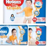 Bỉm - Tã Quần Huggies Dry Bịch Nhỡ Size M40 L36 XL32 XXL28