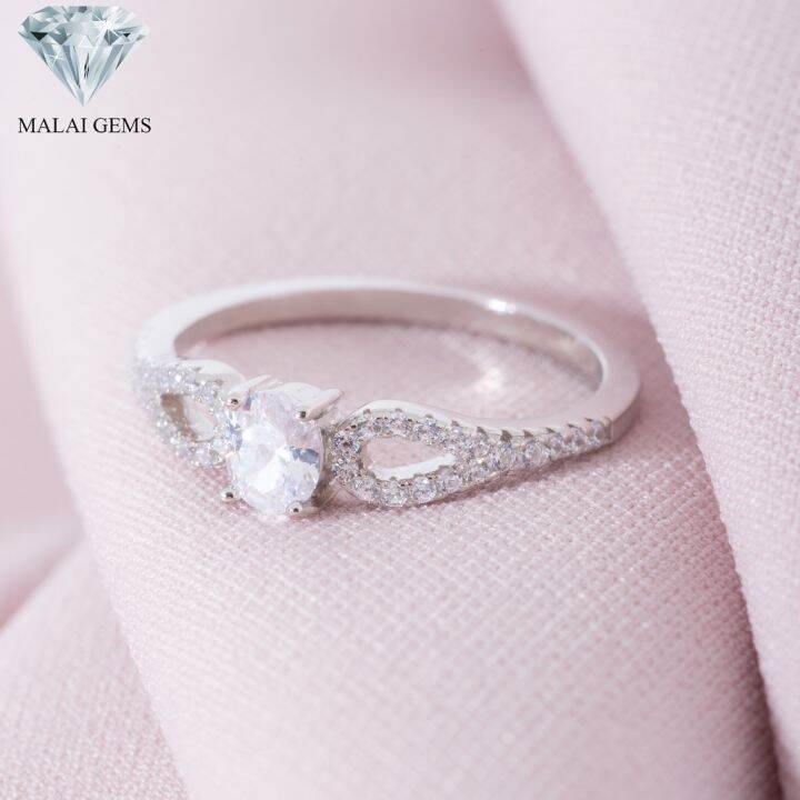 malai-gems-แหวนเพชร-แหวนเพชรชู-แหวนวงรี-เงินแท้-925-เคลือบทองคำขาว-ประดับเพชรสวิส-cz-รุ่น-151-rh1752-แถมกล่อง