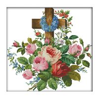 Embroidery Starter Kits Stamped Cross Stitch Kits Beginners for DIY 11CT Embroidery Kit 20X20(Inch) - Flowers and Plants