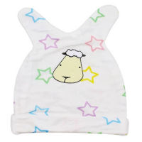 baa baa sheepz หมวกเด็กแรกเกิด ผ้าใย่ไผ่Plus นุ่มสบายที่สุด ลาย Colourful Star สีขาว ไซส์ 0-6เดือน