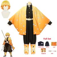 Anime Demon Slayer Kimetsu ไม่มี Yaiba Agatsuma Zenitsu คอสเพลย์เครื่องแต่งกายผู้หญิง Kimono ชุด Halloween Christmas Party Clothes