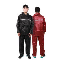 ?เสื้อกันฝน?ชุดกางเกงเสื้อกันฝนสำหรับผู้ชายและผู้หญิง  2Pcs ผู้ชาย Windproof สะท้อนแสงเสื้อกันฝนแบบมีฮู๊ดกางเกงขี่จักรยานกลางแจ้งชุดกันฝน