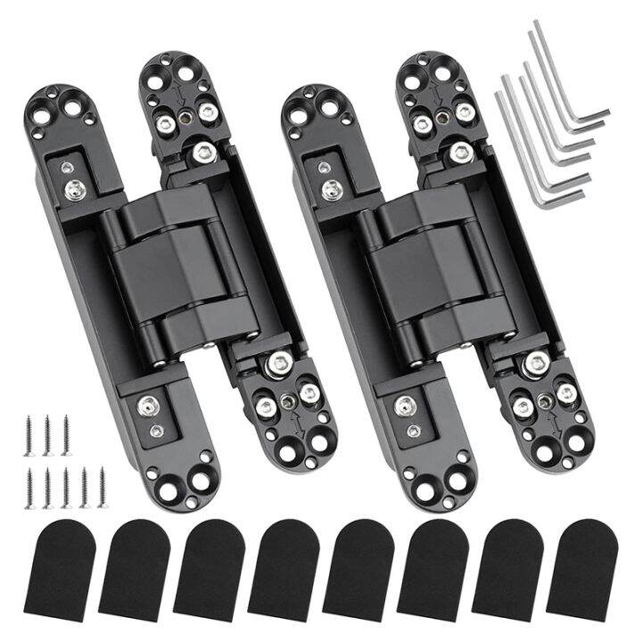 2 Packs 6Inch Hidden Door Hinges 3Way Adjustable Butt Hinges Concealed