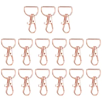 rose gold d ring hook keychain