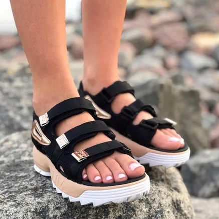 white fila sandals
