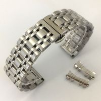 【Hot seller】 strap steel belt watch chain mens butterfly buckle stainless 20mm solid arc accessories