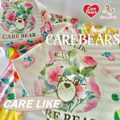 Kiss Me Doll - ผ้าพันคอ/ผ้าคลุมไหล่ Care bears ลาย CareBears Care Like ขนาด 100x100 cm.