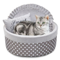 Cat House Polka Dot Luxury Cat Litter Cute Style Puppy Dog Kennel with Pillow Cotton Pad Multi-purpose House Cat Supplies