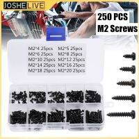 250PCS/Set M2 Cross Round Head Self Tapping Screw Iron Plating Nickel Wood Plasterboard Plated Screw 4-20 Hardware Accessories Nails Screws  Fasteners