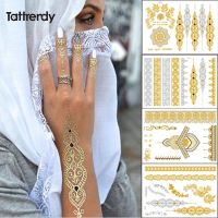 【YF】 4pcs new Indian Arabic design golden silver flash tribal henna tattoo paste metalicos color metal set body hand Bride hot